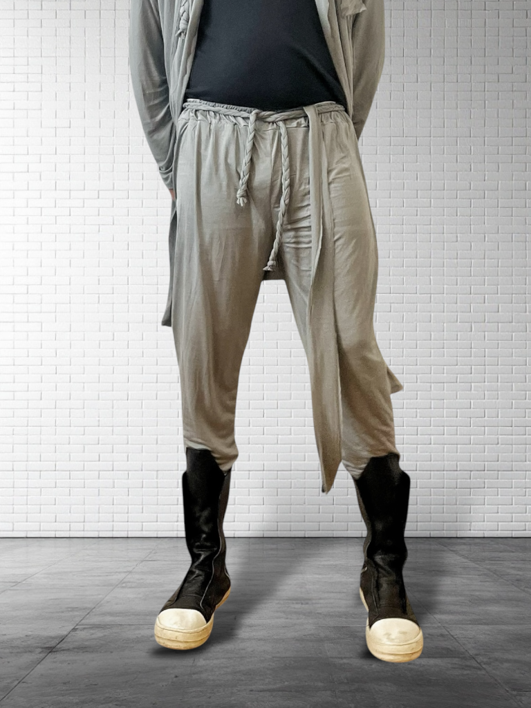 Mend Cinched Legging Pant | Slim Cut Jogger Pant | Braided Belt Drawstring Waist | Desert Wear